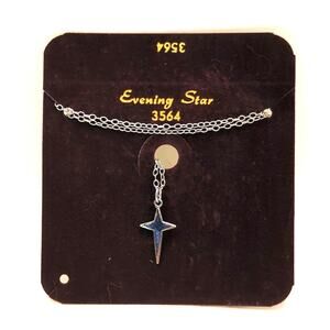 Vintage Emmons Evening Star Silver Celestial Necklace – Signed New Old Stock 60s